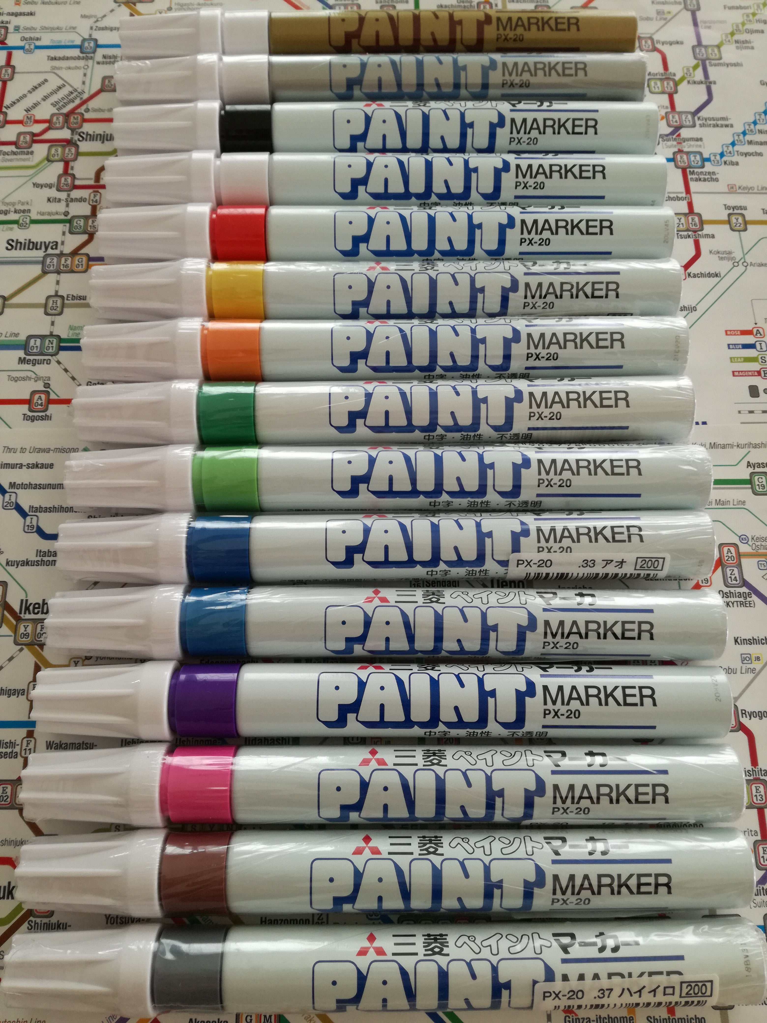 Uni PX-20 Paint marker 荳芽廠驩帷ｭ� 繝壹う繝ｳ繝医�槭�ｼ繧ｫ繝ｼ荳ｭ蟄� 窶� MarkerEki